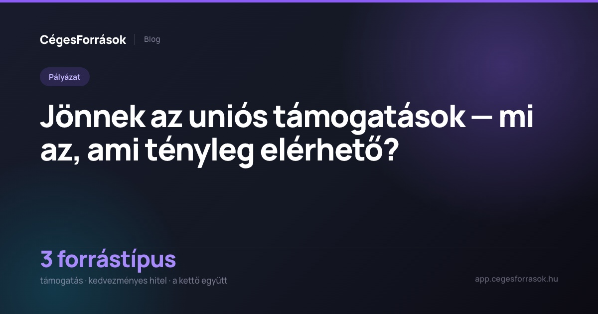 Uniós források kkv-knak